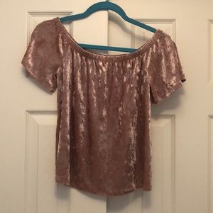 Velvet Off-The-Shoulder Top